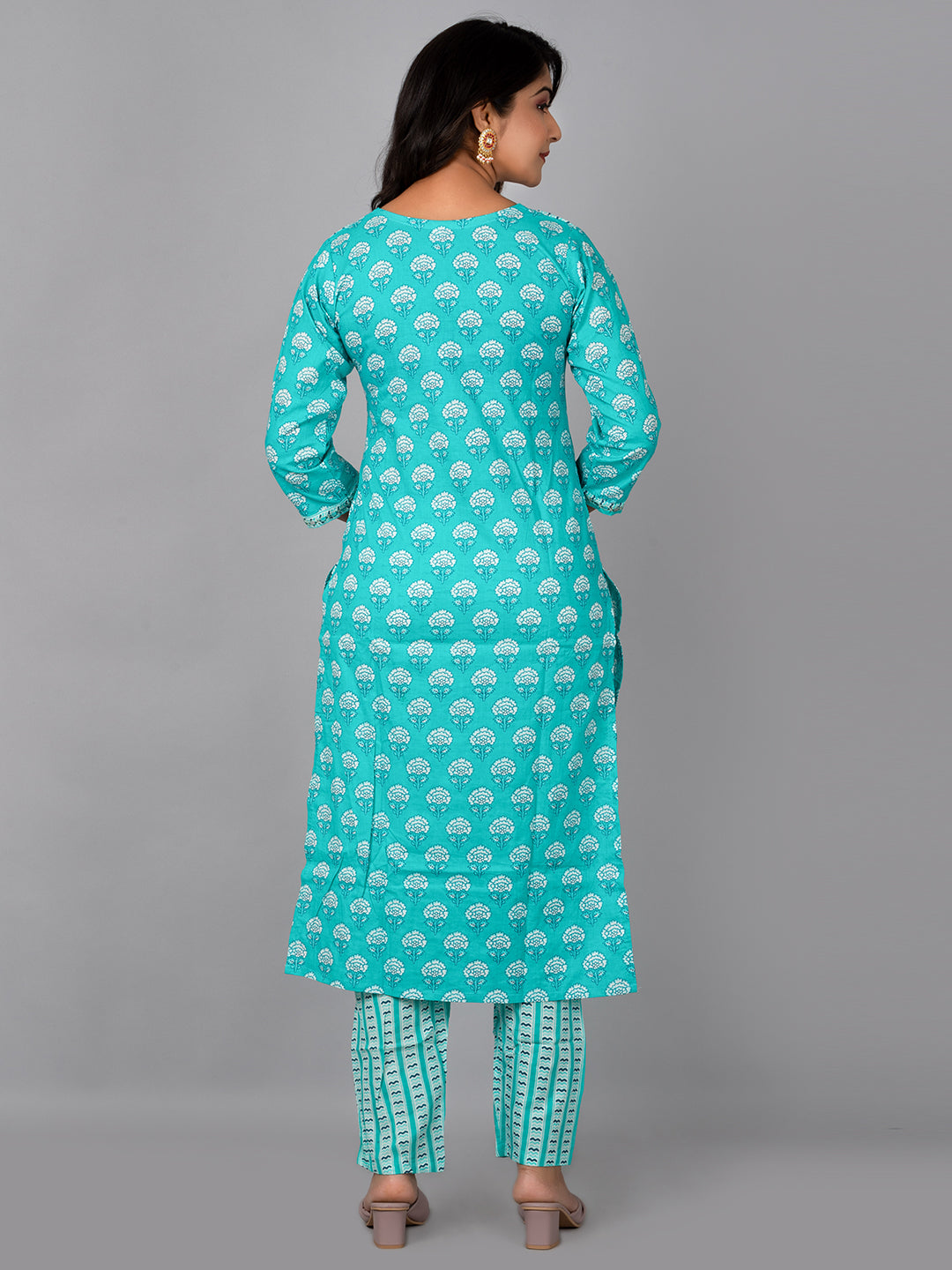 Floral Straight kurta with printed pant