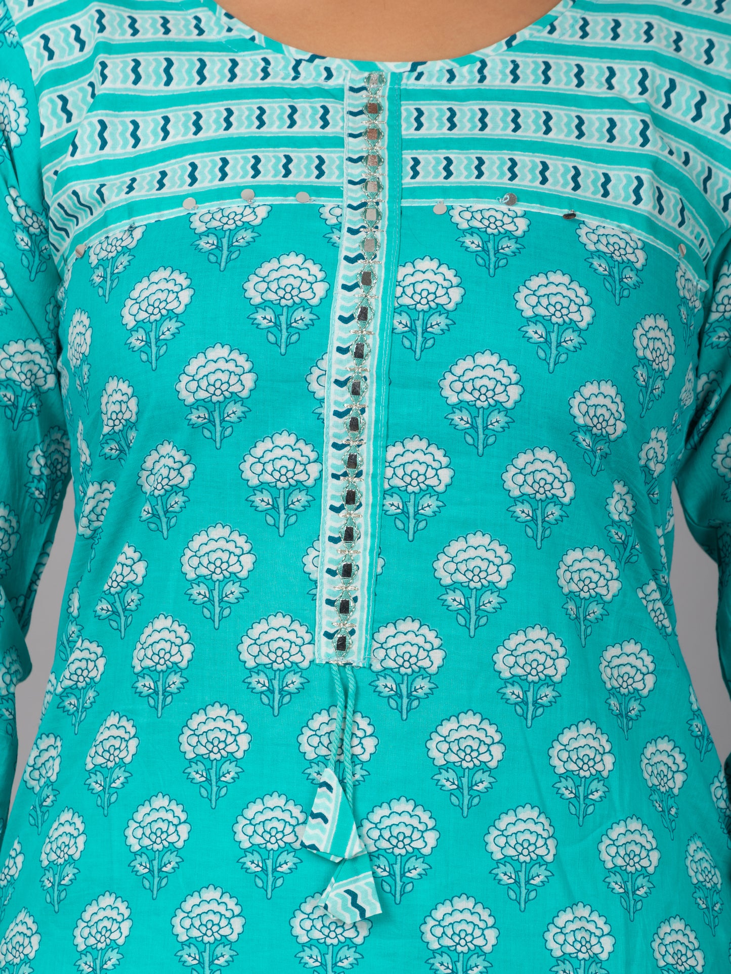 Floral Straight kurta with printed pant