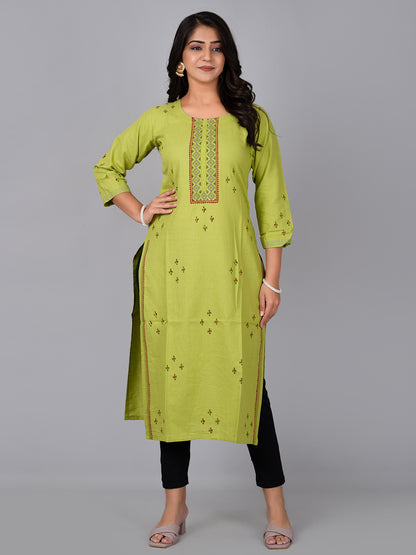 Straight Kurti With Block Print