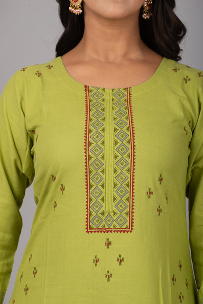 Straight Kurti With Block Print