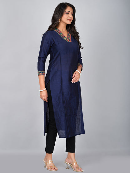 Stand Coller Kurta With Embroidery work