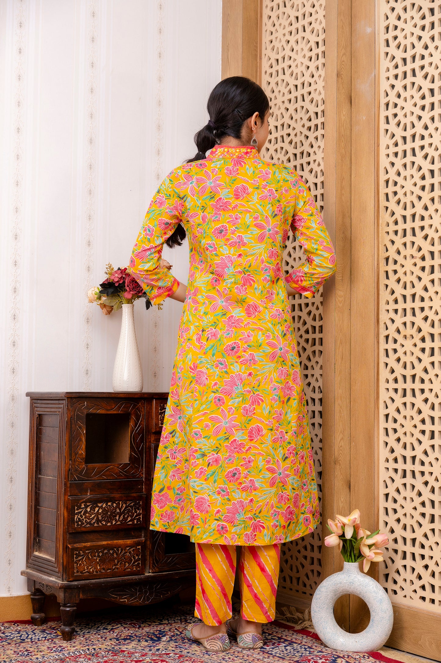 Anarkali Kurta Pant Dupatta Set