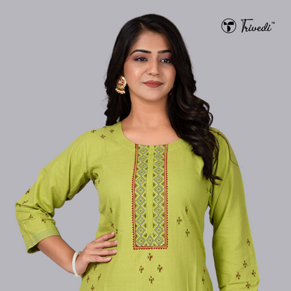 Straight Kurti With Block Print