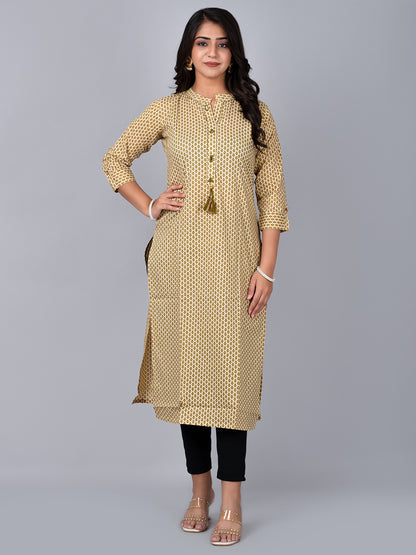 Satnd Coller Kurta With Mirror work