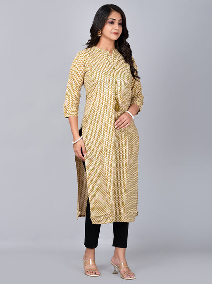 Satnd Coller Kurta With Mirror work