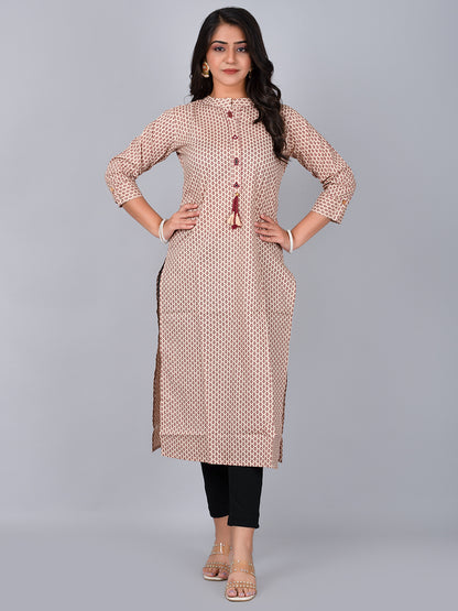 Stand Coller Kurta With Mirror Work