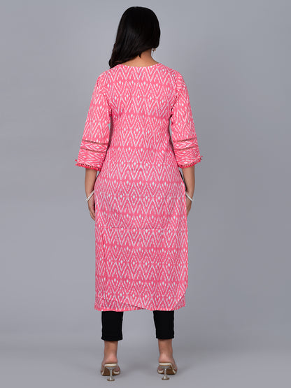 V Cut Neck Straight Kurta With Handwork