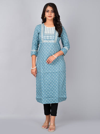 Straight Kurta With Embroidery Work