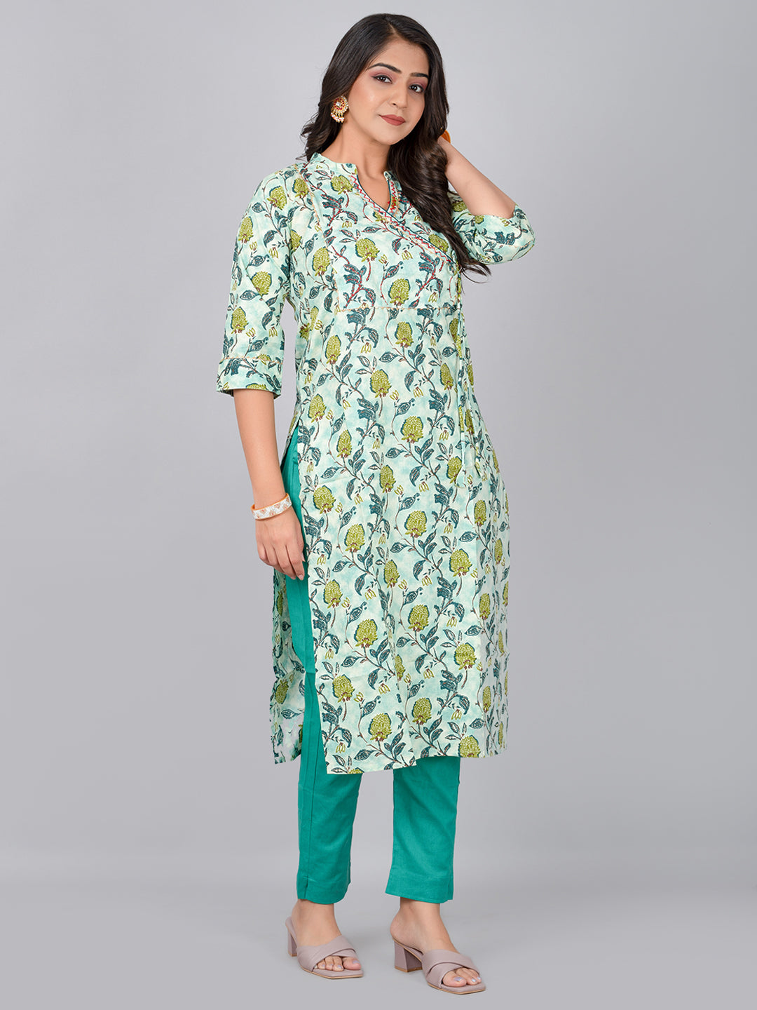 Pista Printed Stand Collar neck with pant