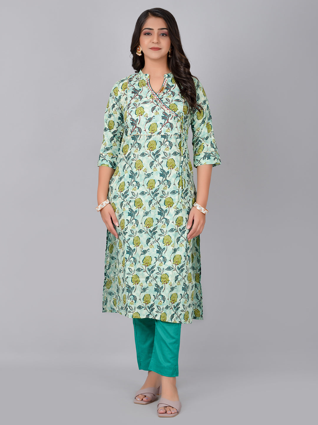 Pista Printed Stand Collar neck with pant