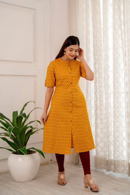 Traditional Print A-line Office Wear Kurti