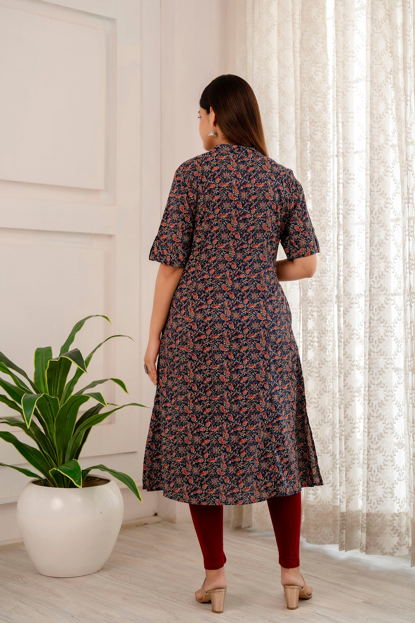 Kalamkari Print A-line Office Wear Kurti