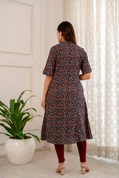 Kalamkari Print A-line Office Wear Kurti