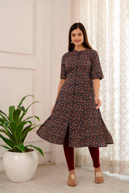 Kalamkari Print A-line Office Wear Kurti