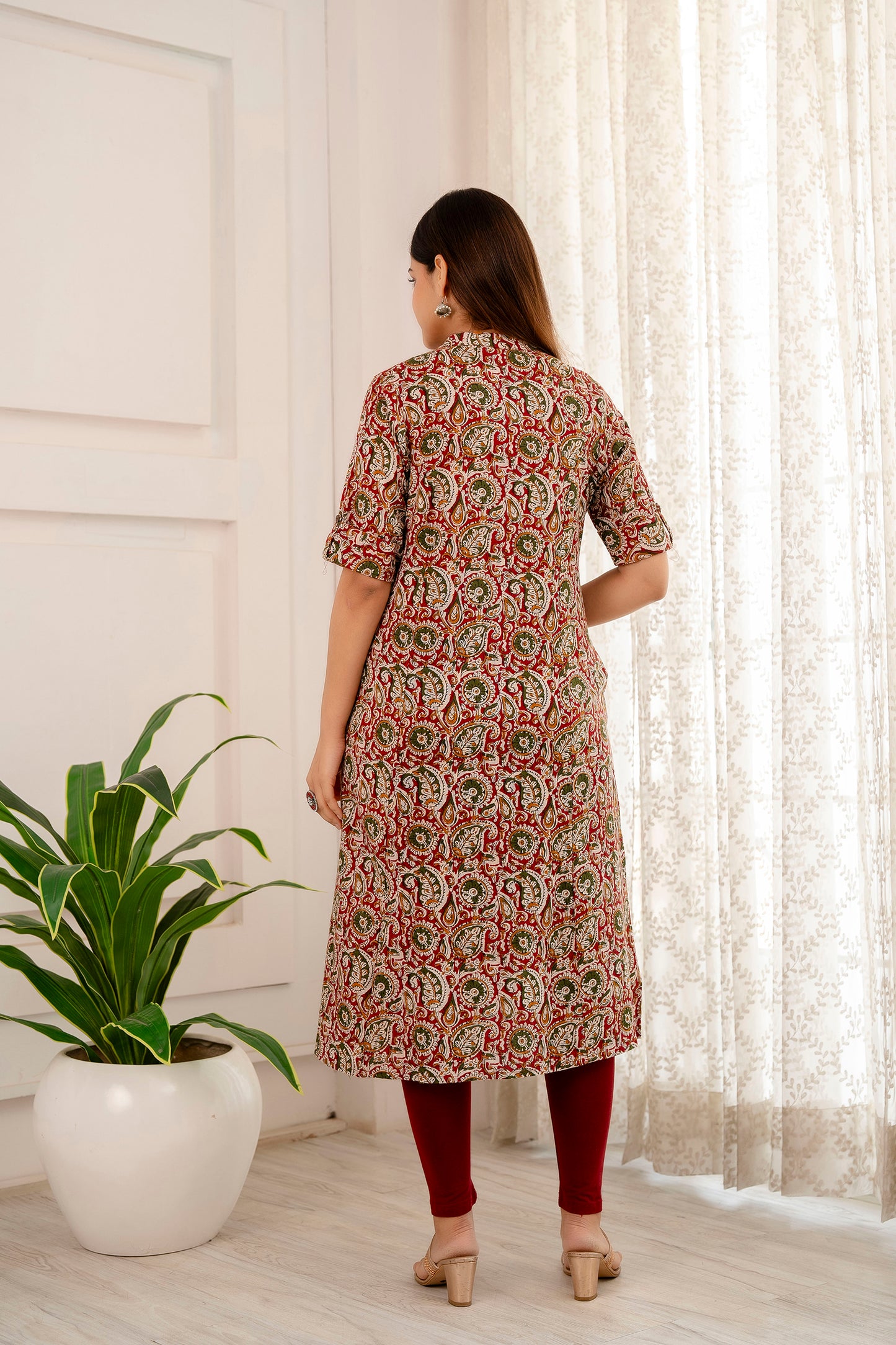 Kalamkari Print A-line Office Wear Kurti