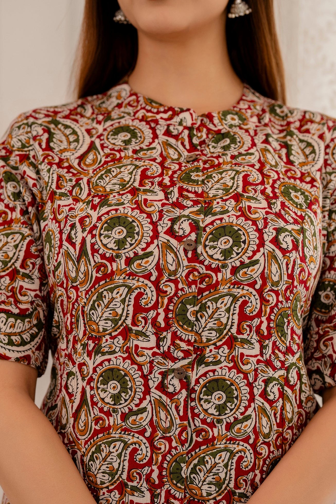 Kalamkari Print A-line Office Wear Kurti