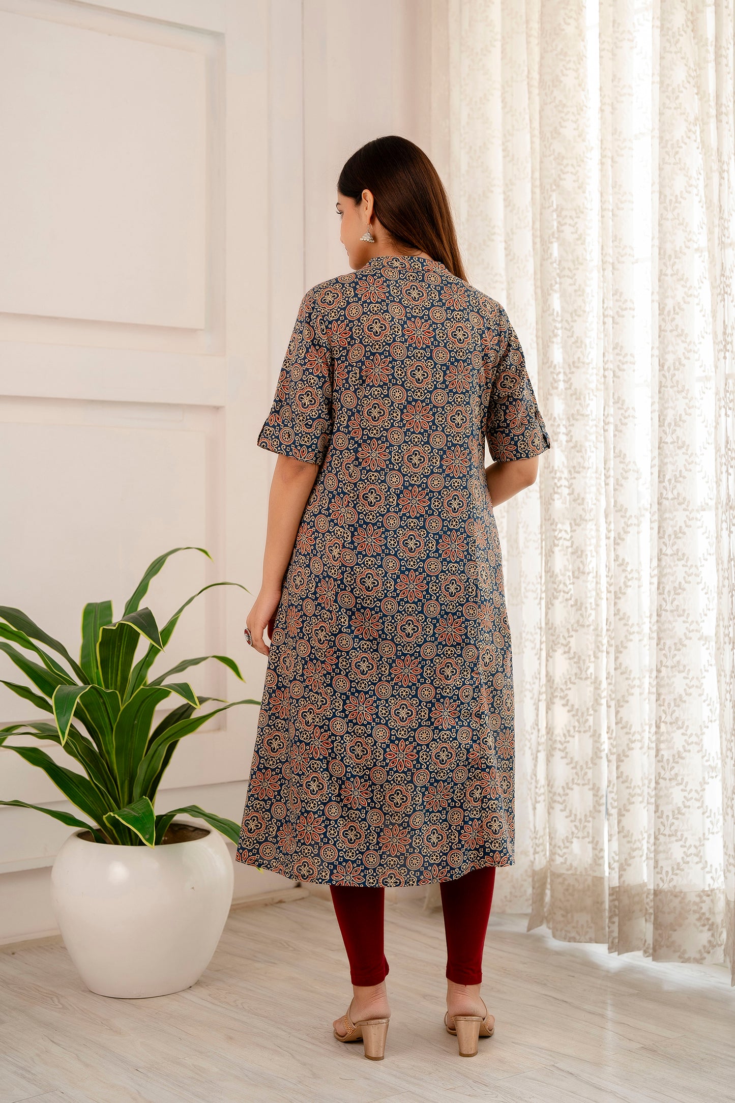 Patolla Print A-line Office  Wear Kurti