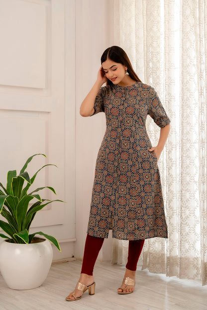 Patolla Print A-line Office  Wear Kurti