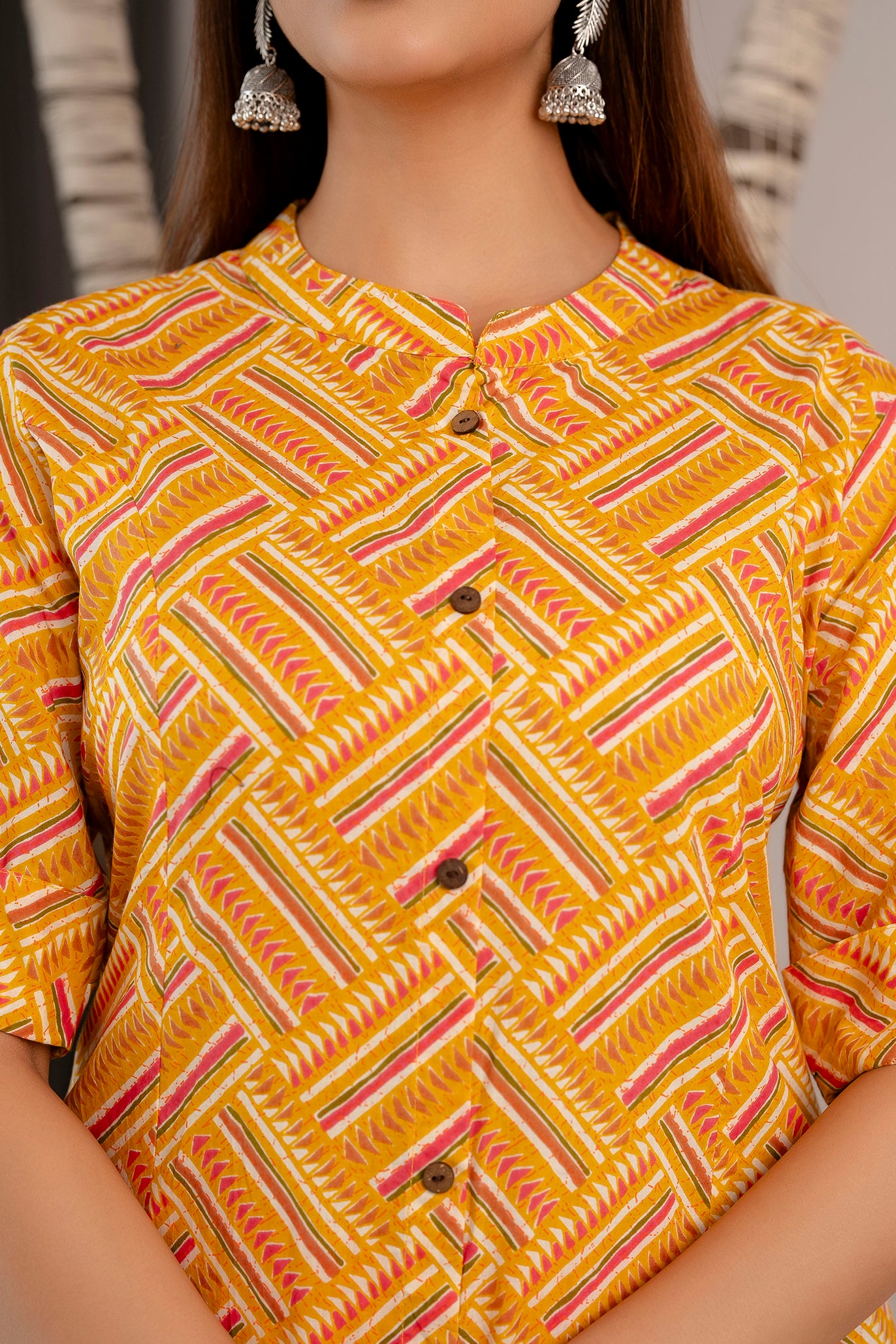 Zig-Zag Print A-line Office wear Kurti