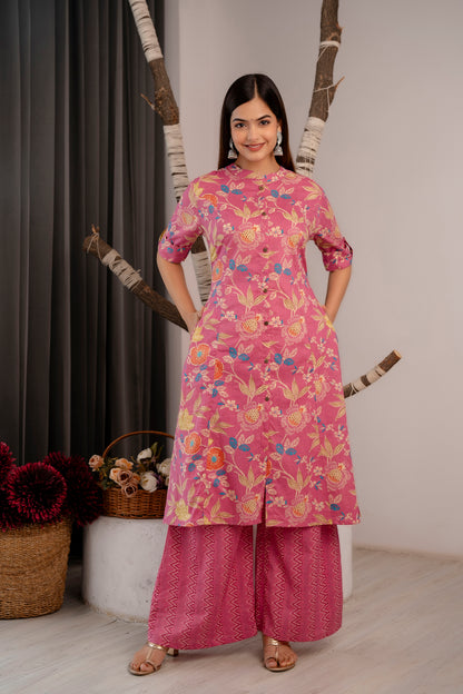 Floral Print A-line Office Wear Kurti