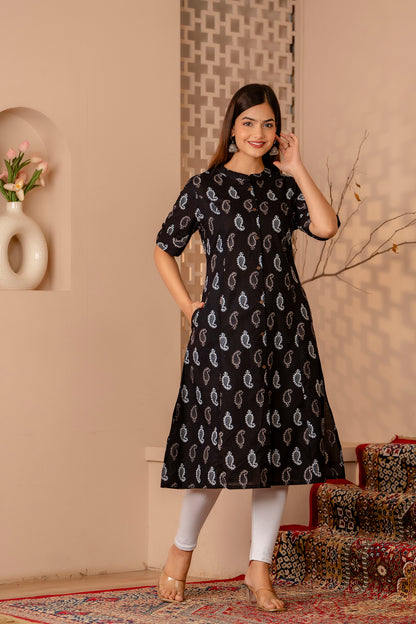 Traditional Print A-line Office Wear Kurti