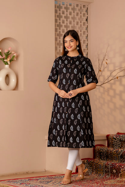 Traditional Print A-line Office Wear Kurti