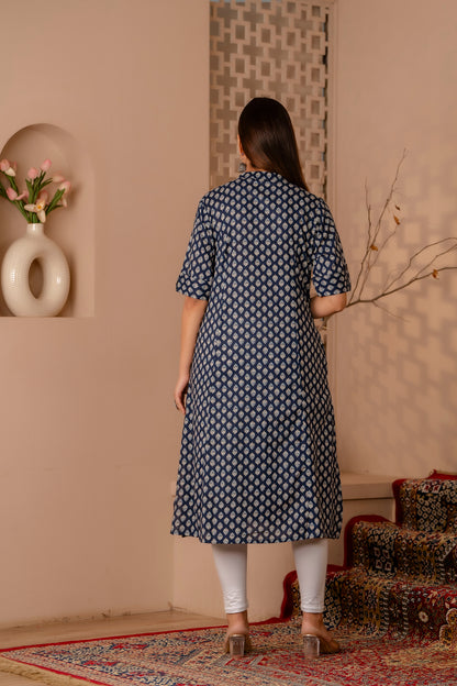 Traditional Print A-line Office Wear Kurti