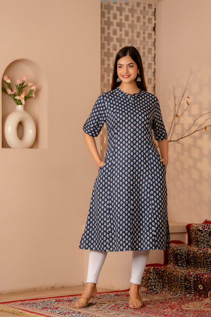 Traditional Print A-line Office Wear Kurti