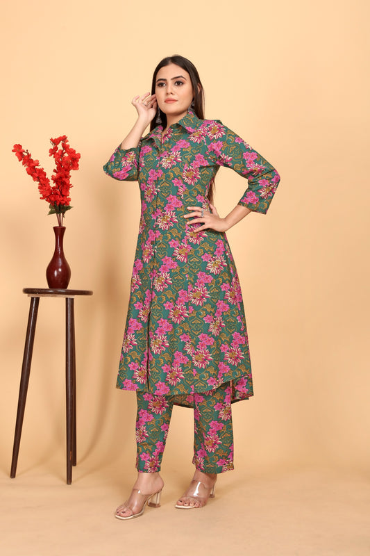 Designer Co-erd A-line Kurta Pant set