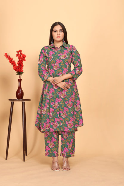 Designer Co-erd A-line Kurta Pant set